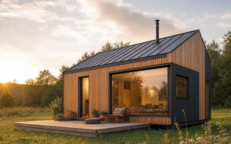 Tiny House als Fertighaus 2026 in Holzbauweise mit Terrasse Tiny House als Fertighaus 2026 in Holzbauweise mit Terrasse